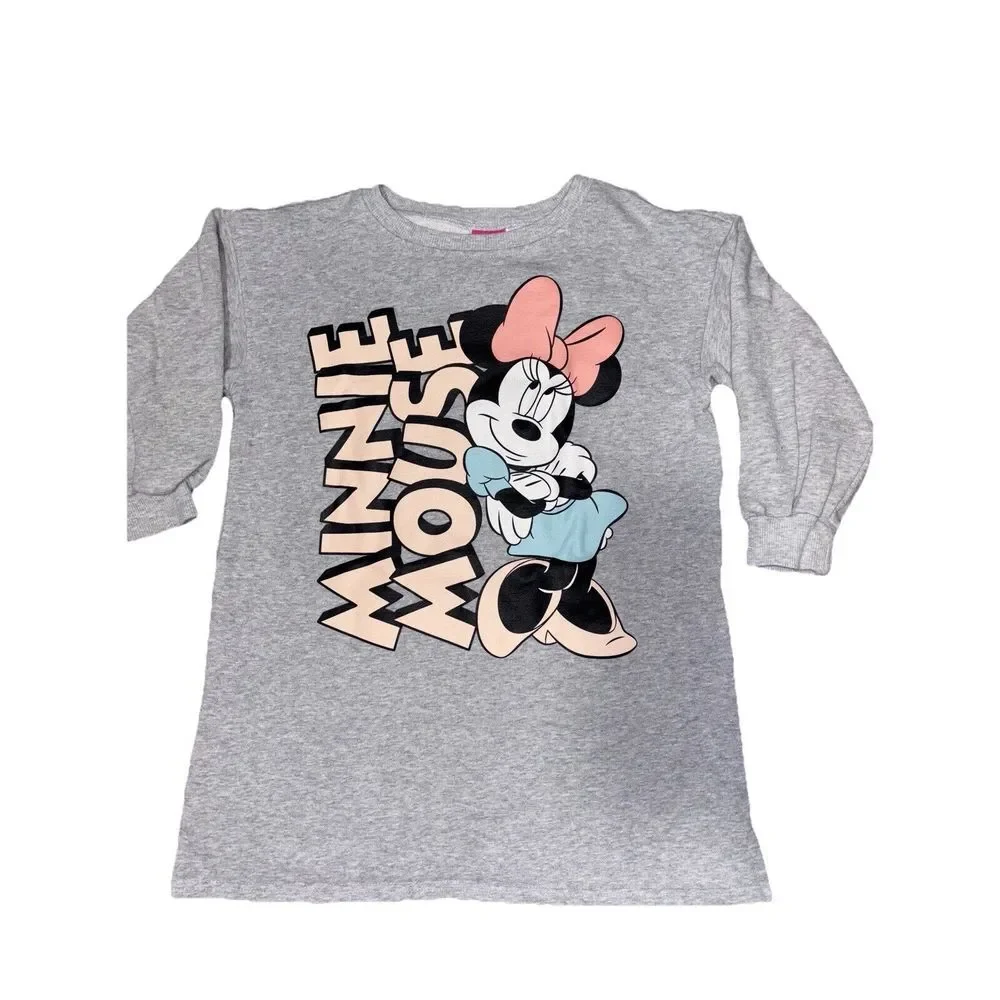 Disney Junior Minnie Mouse Spell Out Sweatshirt Dress 5T Mickey & Friends - Picture 1 of 5